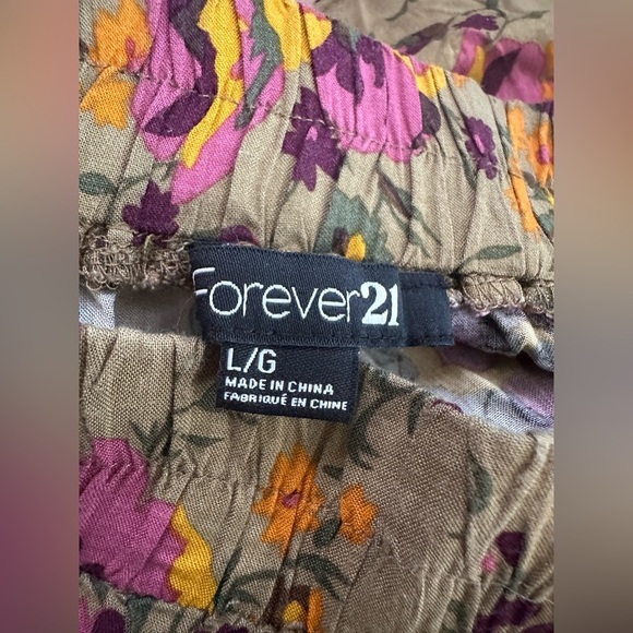 Forever 21 Floral Ruffle Mini Skirt with Pockets Boho Style Size L - Picture 6 of 7